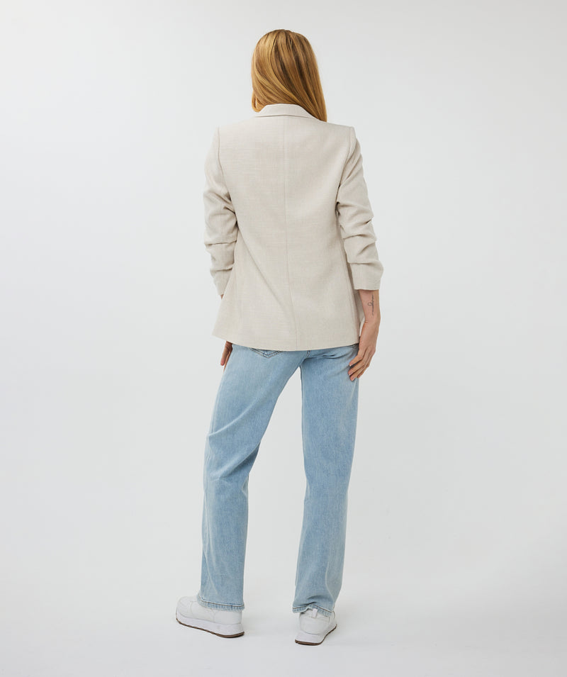 ESQUALO // 10010 LINEN LOOK BLAZER SAND