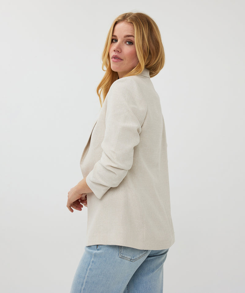 ESQUALO // 10010 LINEN LOOK BLAZER SAND