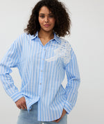 ESQUALO // 15011 BUTTON-UP BLOUSE WITH LACE DETAIL