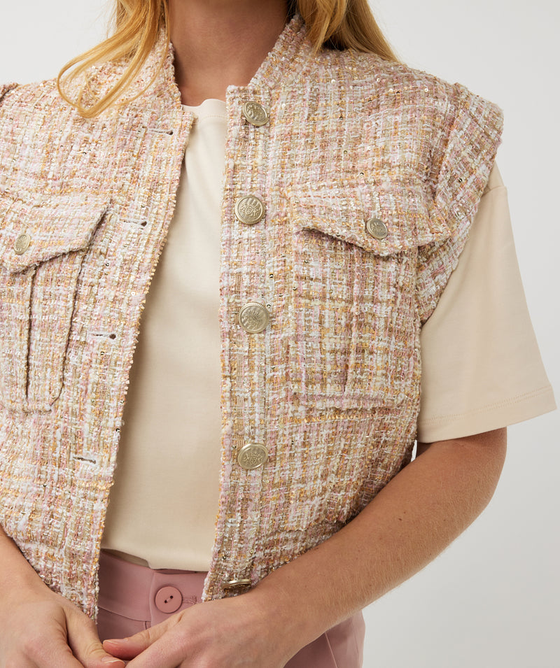 ESQUALO // 19008 SLEEVELESS JACKET TWEED
