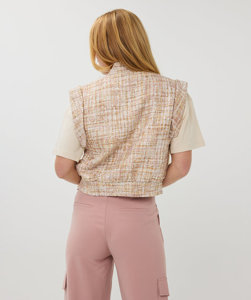ESQUALO // 19008 SLEEVELESS JACKET TWEED