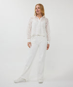 ESQUALO // 28000 CROPPED EYELET BLOUSE WHITE