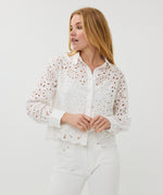 ESQUALO // 28000 CROPPED EYELET BLOUSE WHITE