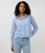 ESQUALO // 28000 CROPPED EYELET BLOUSE SKY BLUE
