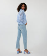 ESQUALO // 28000 CROPPED EYELET BLOUSE SKY BLUE