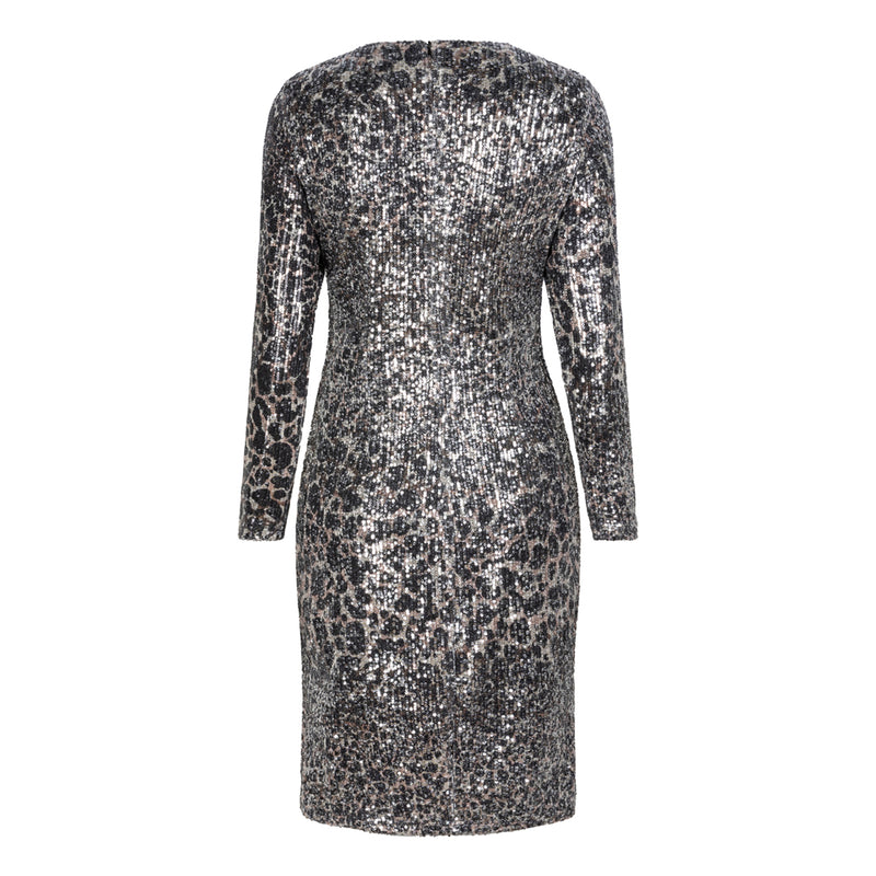 ESQUALO // 08707 PRINTED DRESS WITH SEQUINS