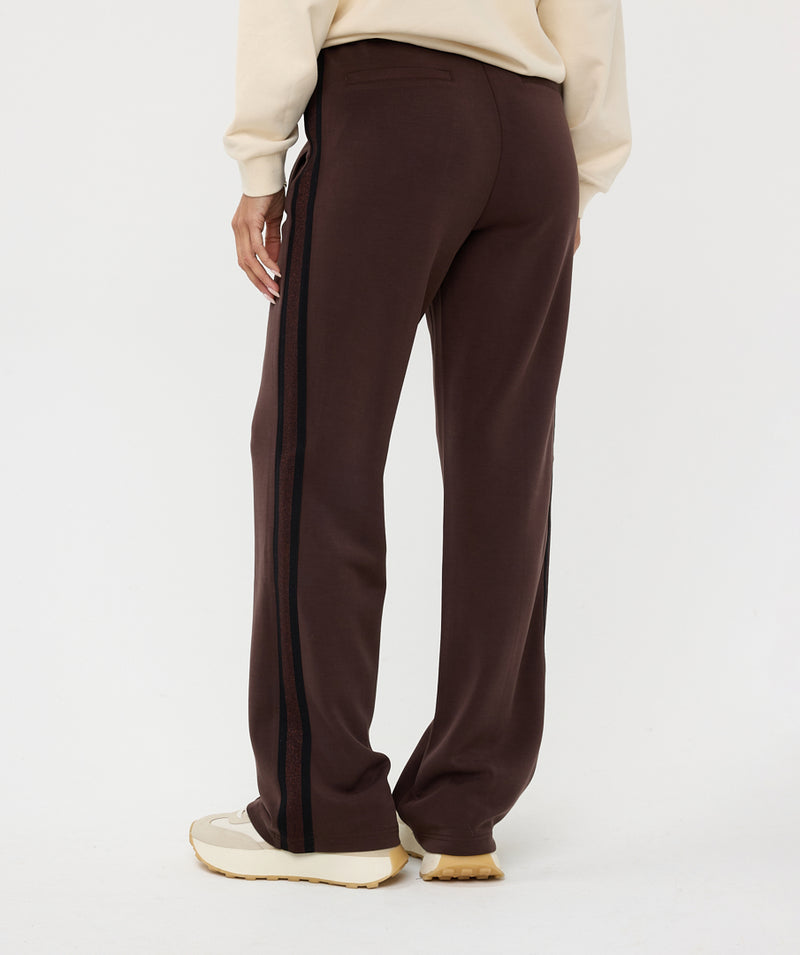 ESQUALO // 05507 MODAL TROUSERS WITH LUREX STRIPE CHOCOLATE