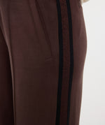 ESQUALO // 05507 MODAL TROUSERS WITH LUREX STRIPE CHOCOLATE