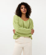 ESQUALO // 18500 VEE NECK SWEATER MATCHA GREEN