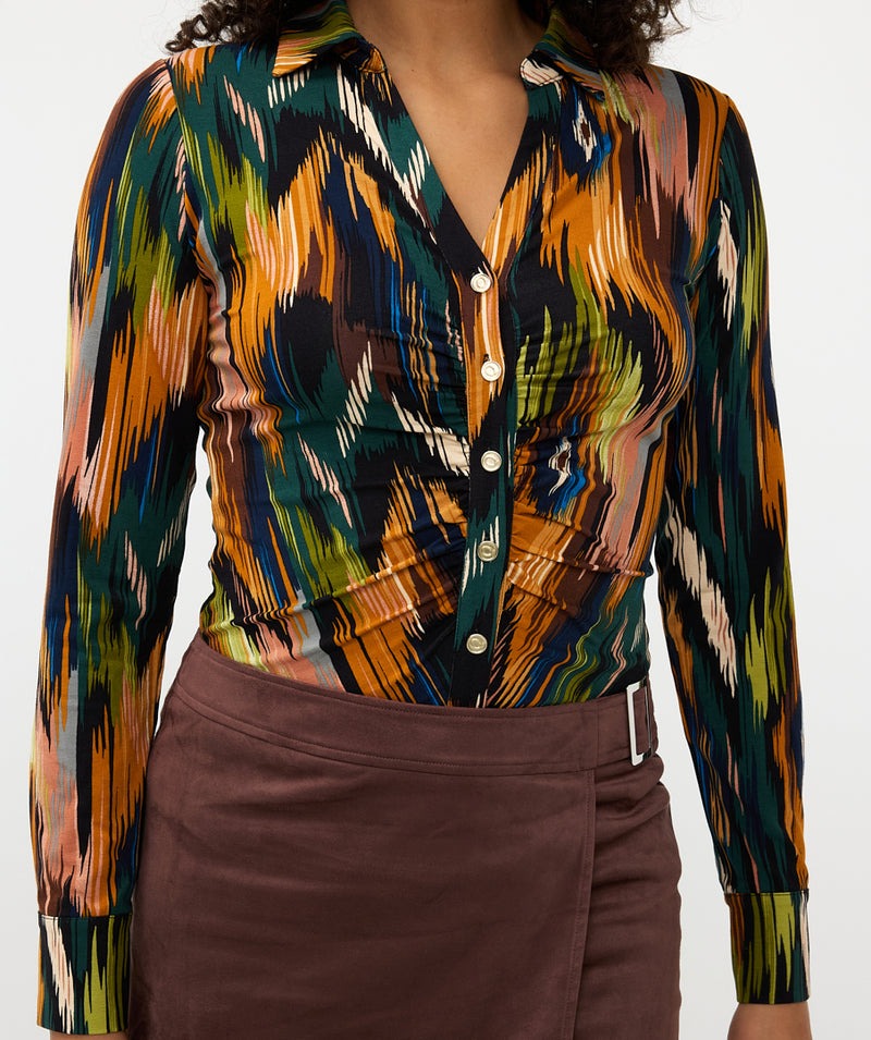 ESQUALO // 30504 BLOUSE WITH RUCHED FRONT