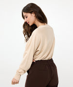 ESQUALO // 31505 LUREX BATWING SWEATER LIGHT SAND