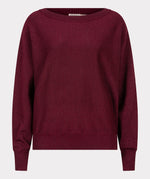 ESQUALO // 31505 LUREX BATWING SWEATER WINE RED