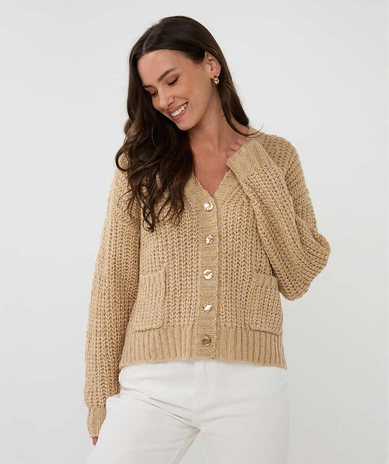 ESQUALO // 02540 OVERSIZE CARDIGAN WITH LUREX