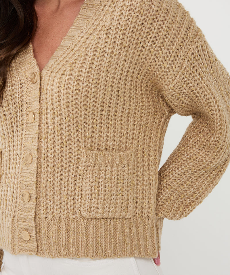 ESQUALO // 02540 OVERSIZE CARDIGAN WITH LUREX