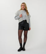ESQUALO // 07500 SLEEVELESS CARDIGAN LIGHT GREY MELANGE