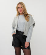 ESQUALO // 07500 SLEEVELESS CARDIGAN LIGHT GREY MELANGE