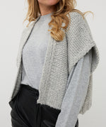 ESQUALO // 07500 SLEEVELESS CARDIGAN LIGHT GREY MELANGE