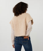 ESQUALO // 07500 SLEEVELESS CARDIGAN SAND MELANGE