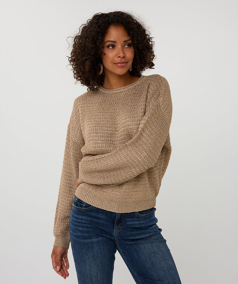 ESQUALO // 07509 OVERSIZE SWEATER WITH LUREX