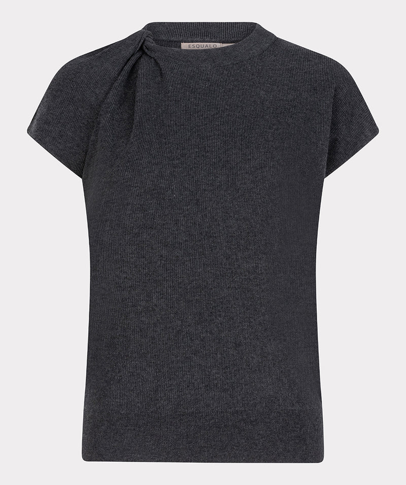 ESQUALO // 07511 SHORT SLEEVE KNIT SWEATER WITH TWIST DETAIL