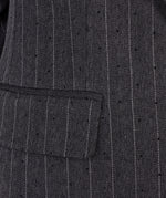 ESQUALO // 10516 STRIPED BLAZER WITH STUDS GREY MELANGE