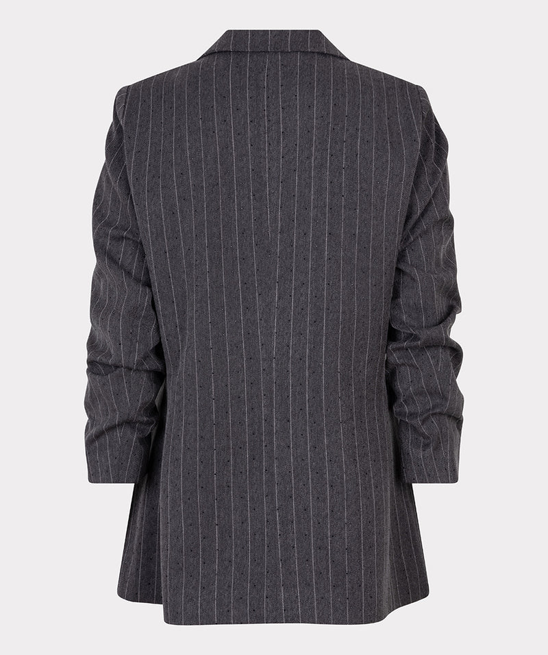 ESQUALO // 10516 STRIPED BLAZER WITH STUDS GREY MELANGE