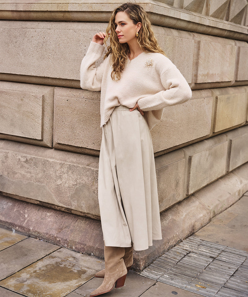ESQUALO // 11504 LONG VEGAN LEATHER SKIRT