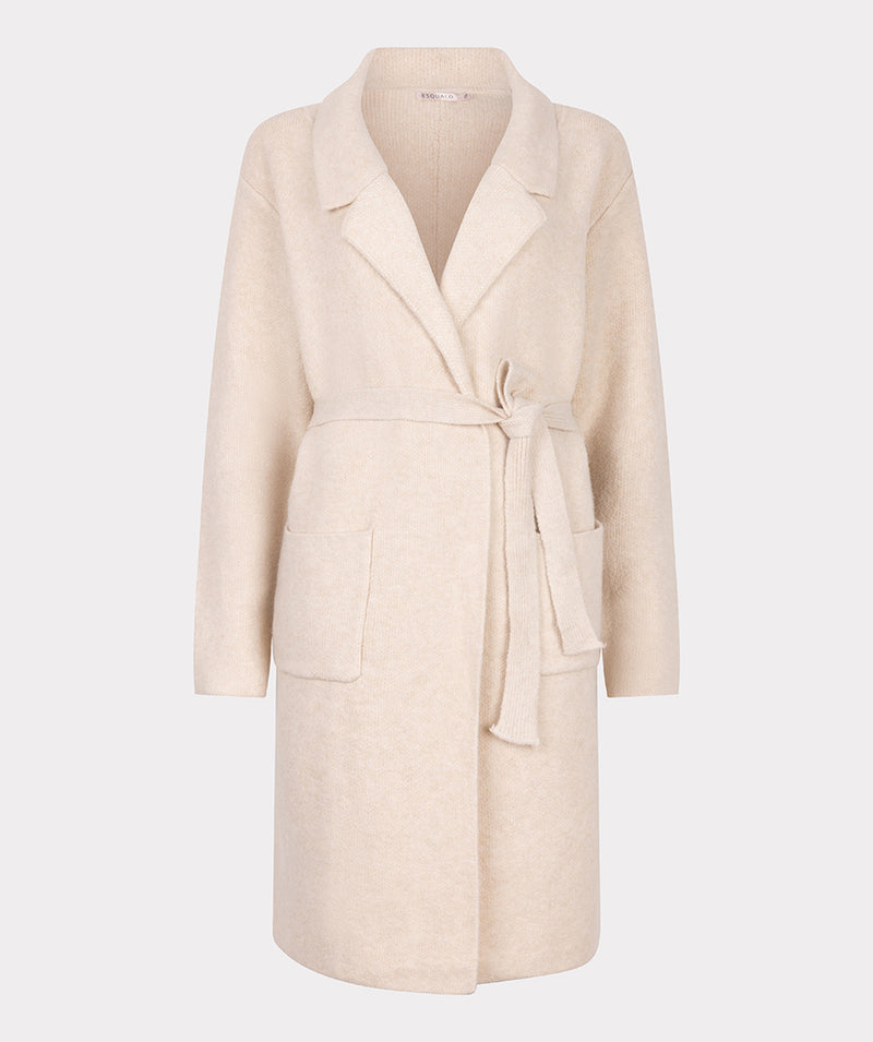 ESQUALO // 18505 LONG BELTED CARDIGAN LIGHT SAND