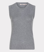 ESQUALO // 27504 RIBBED SLEEVELESS SWEATER GREY MELANGE