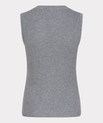 ESQUALO // 27504 RIBBED SLEEVELESS SWEATER GREY MELANGE