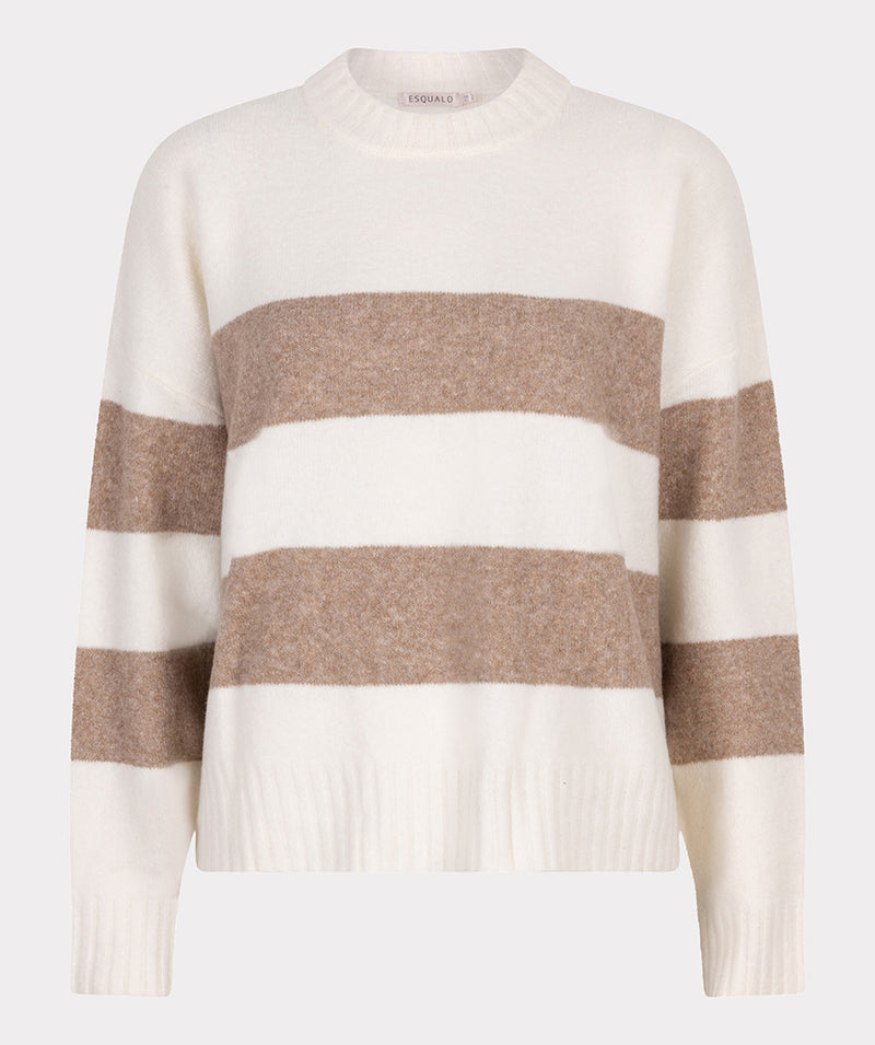 ESQUALO // 27524 STRIPED MOCK NECK SWEATER