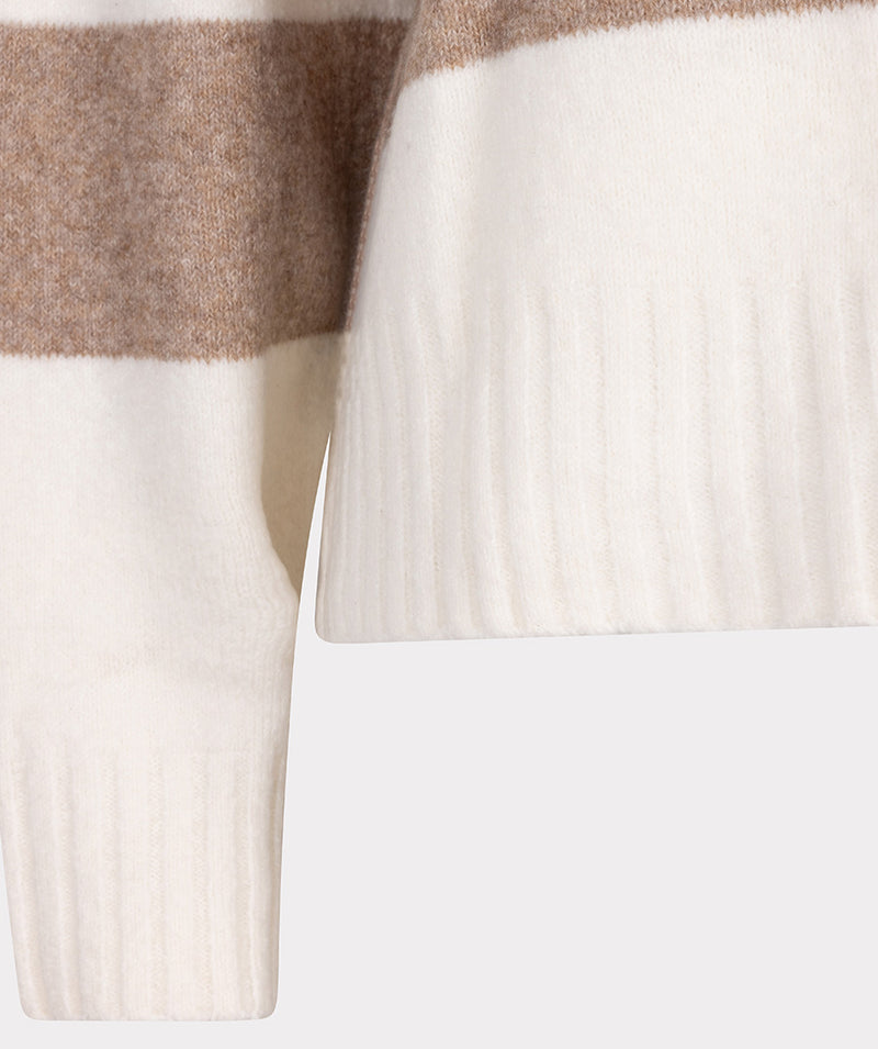 ESQUALO // 27524 STRIPED MOCK NECK SWEATER