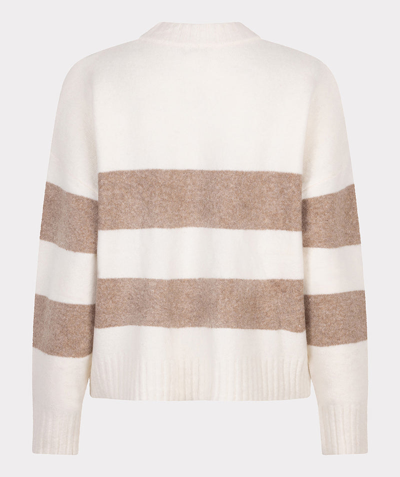 ESQUALO // 27524 STRIPED MOCK NECK SWEATER