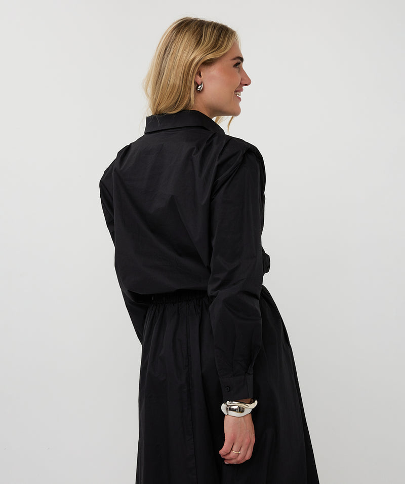 ESQUALO // 28533 CROPPED POPLIN BLOUSE