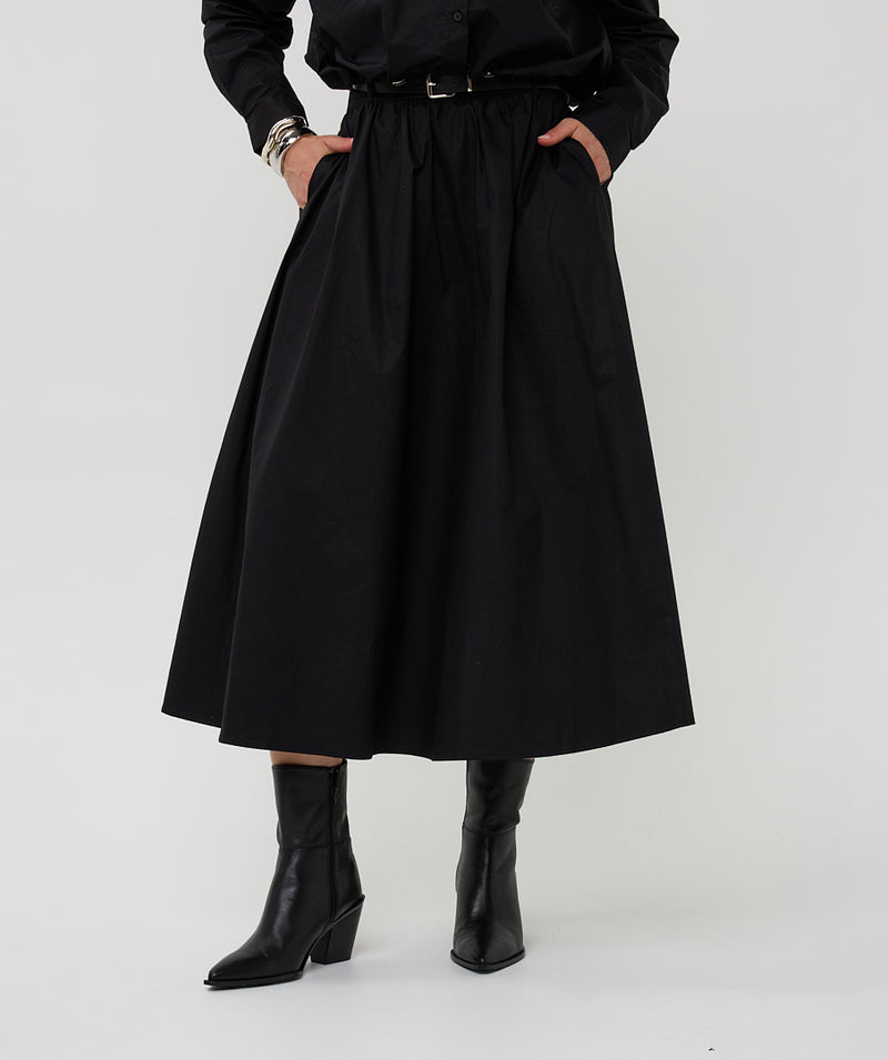 ESQUALO // 28534 LONG POPLIN SKIRT WITH POCKETS
