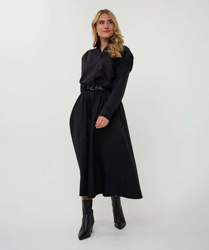 ESQUALO // 28534 LONG POPLIN SKIRT WITH POCKETS