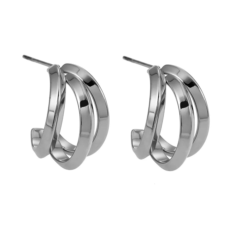HACKNEY NINE // GRIZZANA TRIPLE BANDED HOOP EARRINGS