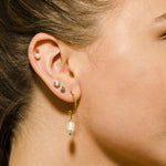 HACKNEY NINE // TRINITY PAIR FRESH WATTER PEAR L STUD SET
