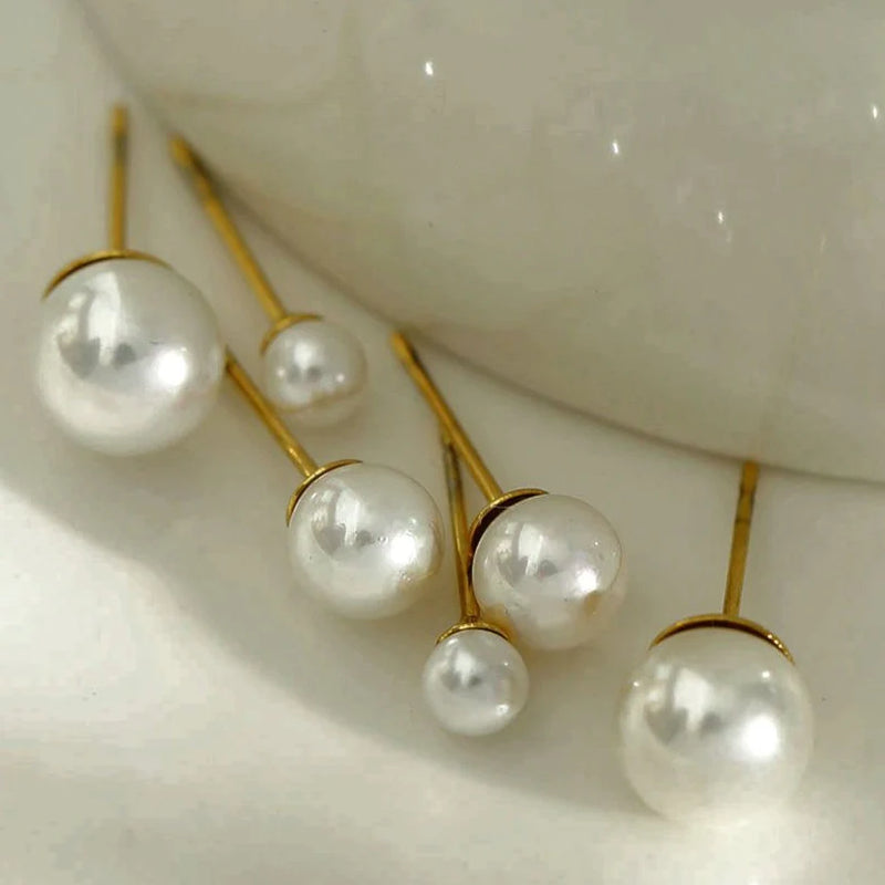 HACKNEY NINE // TRINITY PAIR FRESH WATTER PEAR L STUD SET