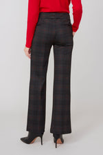 RENUAR // R10054  WIDE LEG PULL-ON PLAID PANTS