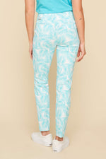 RENUAR // R1976 PRINTED ANKLE PANTS AQUAMARINE