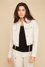 RENUAR // R3899 CROPPED BOXY JACKET OYSTER