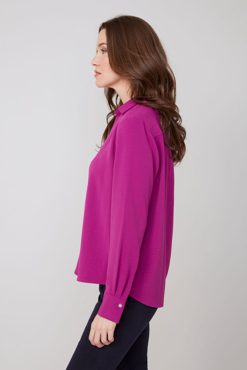RENUAR // R5009 BUTTON-UP BLOUSE PLUM