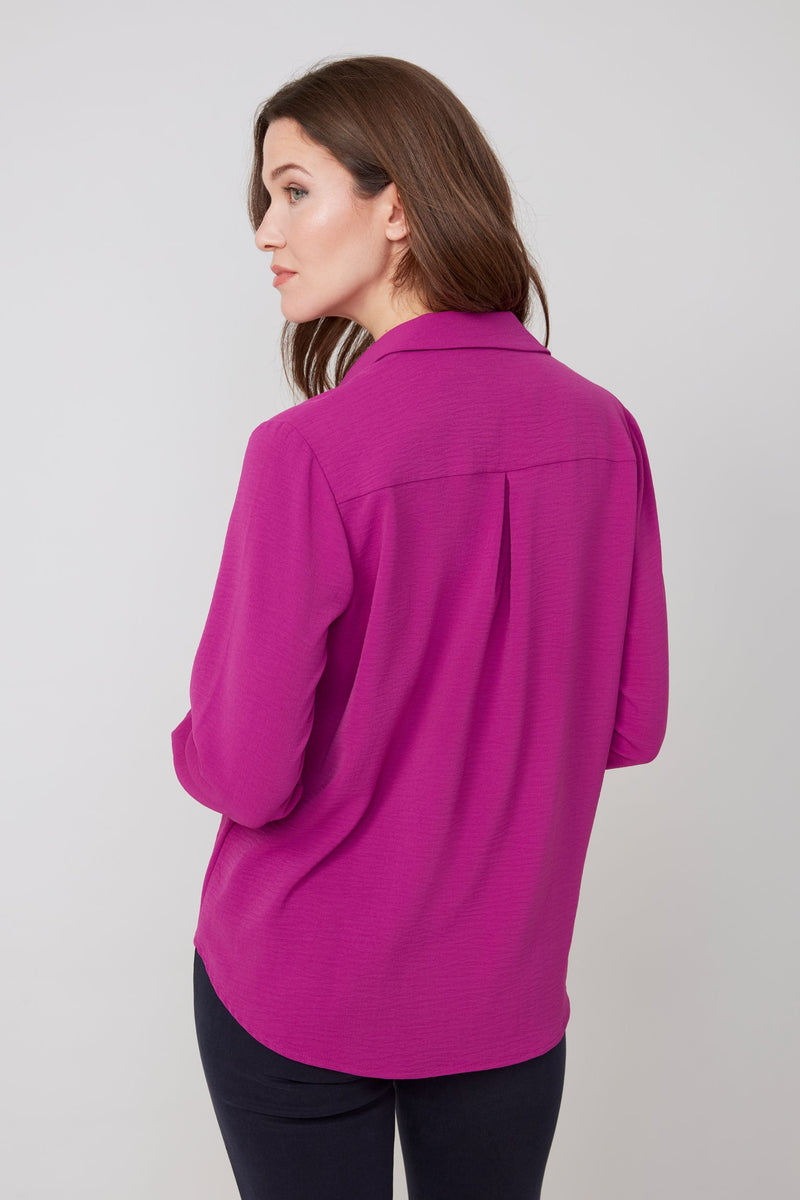 RENUAR // R5009 BUTTON-UP BLOUSE PLUM