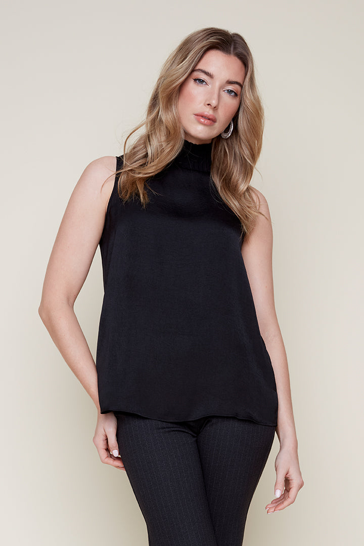 RENUAR // R5118 TURTLENECK BLOUSE BLACK