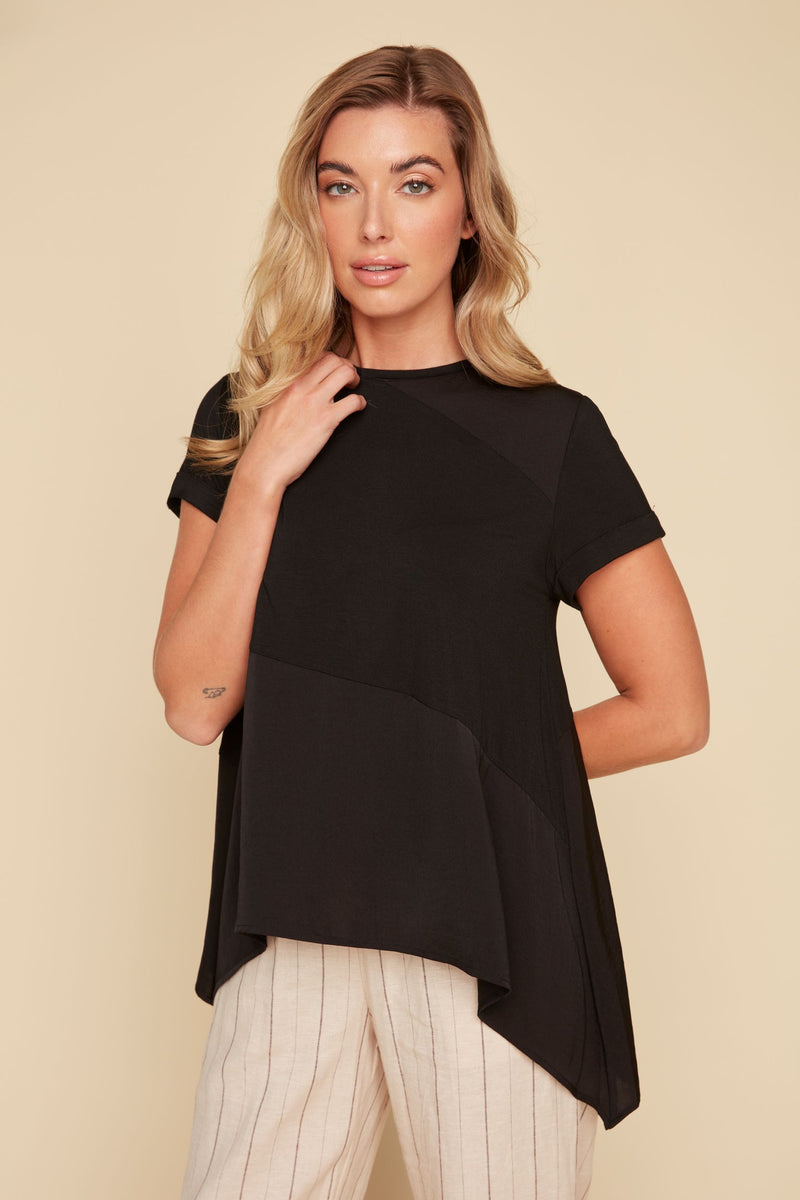 RENUAR // R5148 GEOMETRIC TOP BLACK