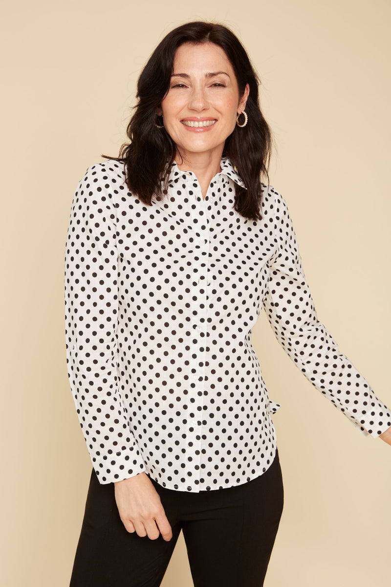 RENUAR // R5195 POLKA-DOT BLOUSE