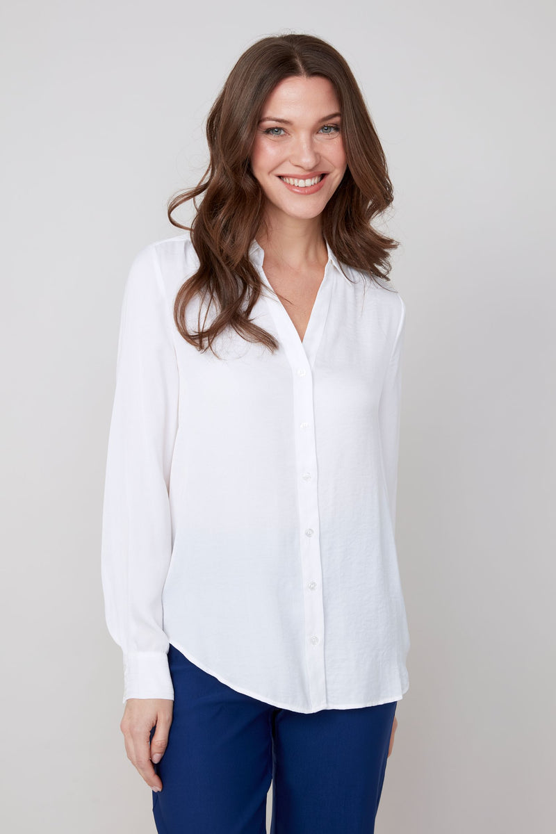 RENUAR // R5009 BUTTON-UP BLOUSE CREME
