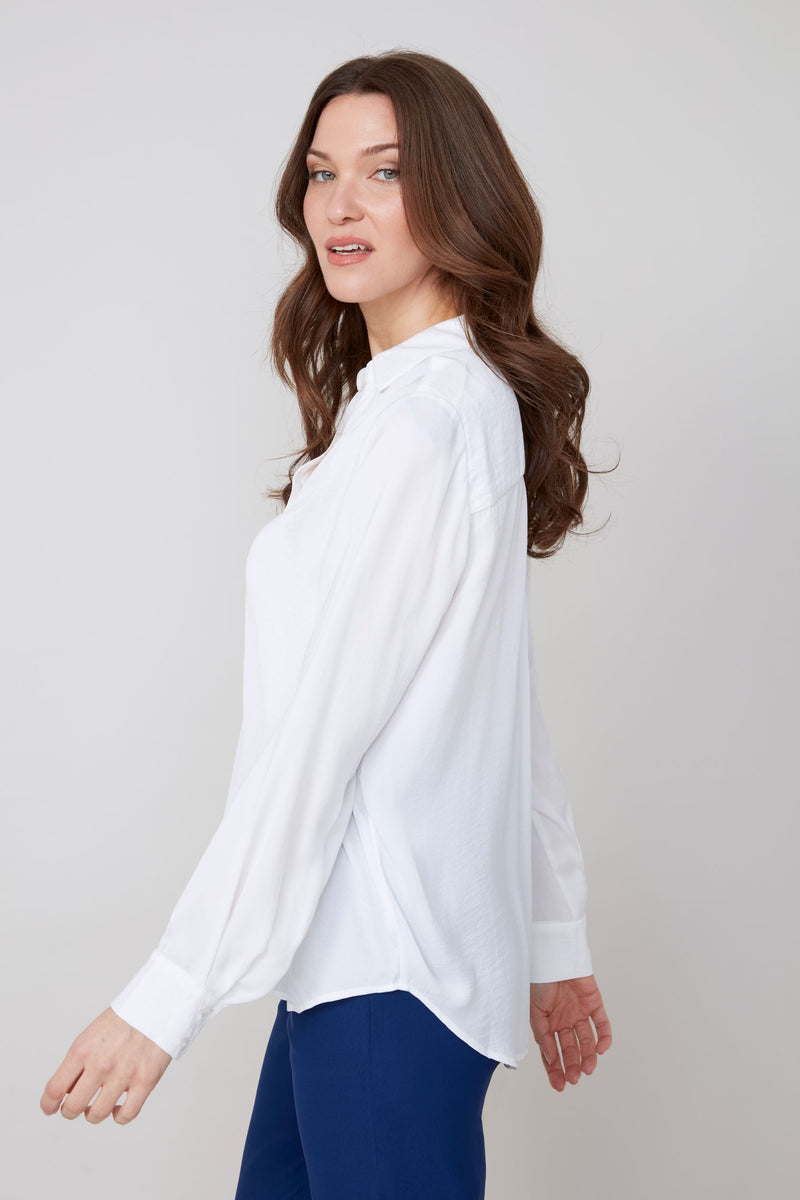 RENUAR // R5009 BUTTON-UP BLOUSE CREME