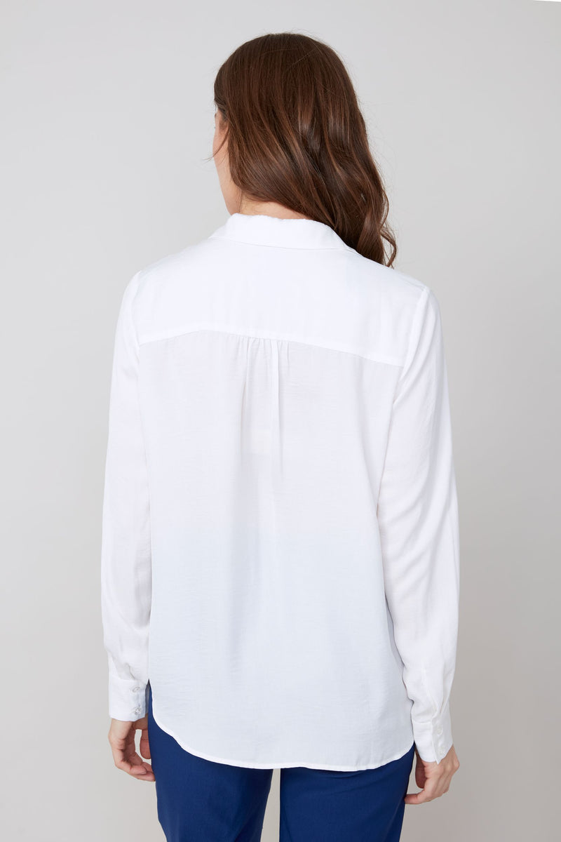 RENUAR // R5009 BUTTON-UP BLOUSE CREME